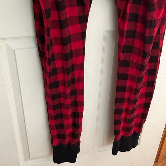 LAZY ONE red black plaid one piece PJ with flap on back - Picture 6 of 8
